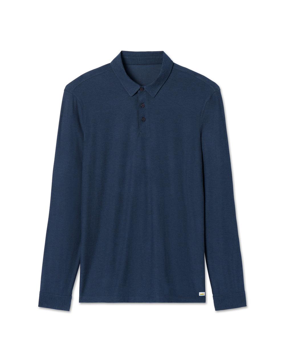 Long Sleeve Strato Tech Polo Navy Heather Blue Polo | Vuori shop