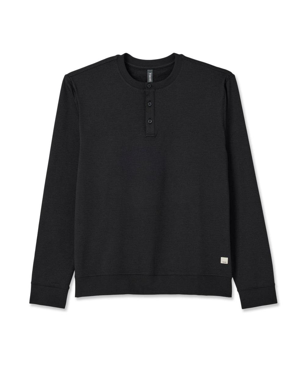 Long Sleeve Coronado Henley - Relaxed Black Heather | Vuori for sale