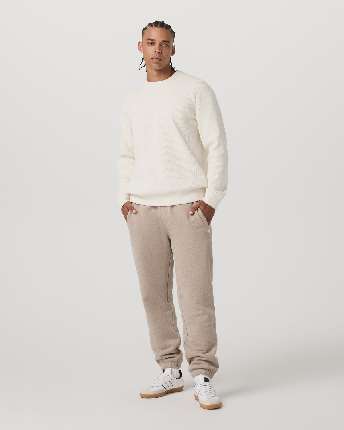 Midweight Rib Sweater Men's Ivory Ribbed Knit Sweater | Vuori online