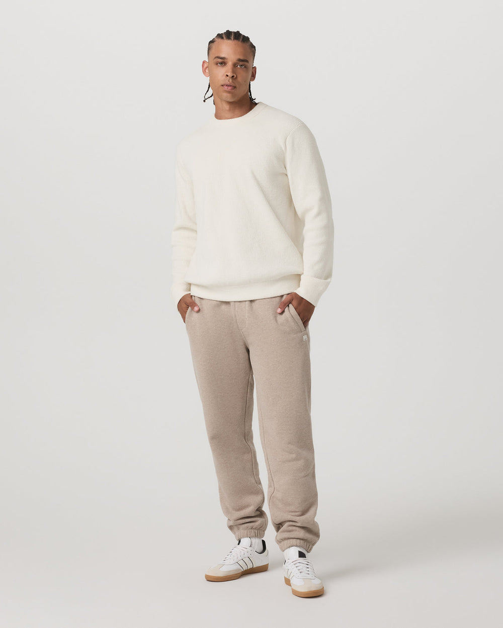 Midweight Rib Sweater Men's Ivory Ribbed Knit Sweater | Vuori online