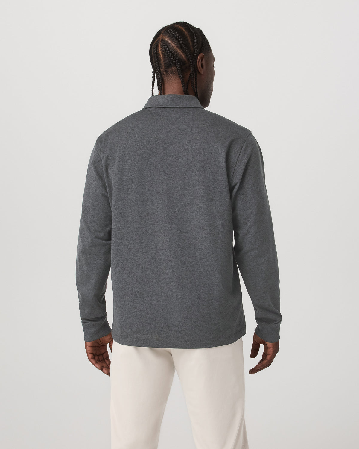 Men's Long Sleeve Coronado Rugby Charcoal Heather | Vuori discount