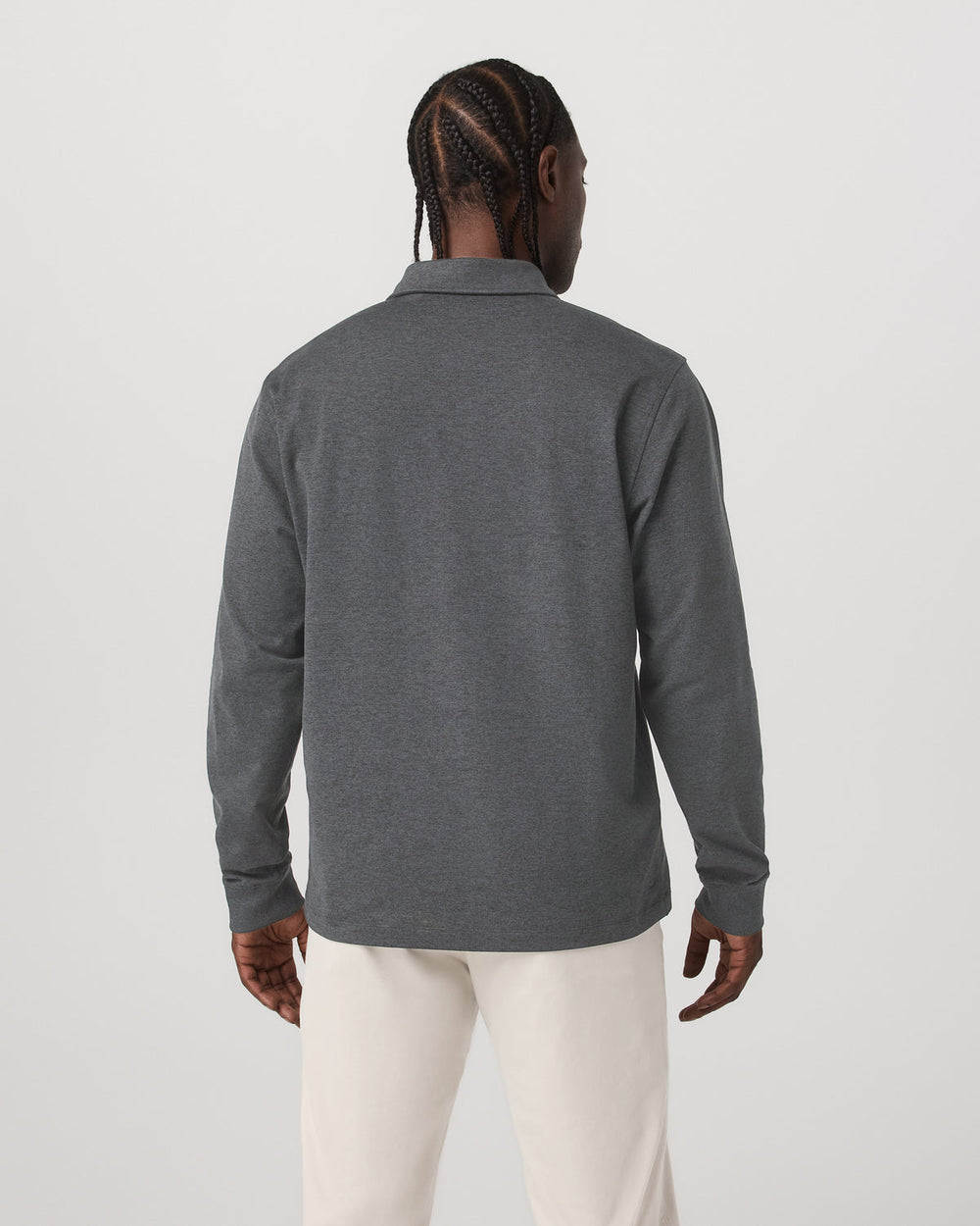 Men's Long Sleeve Coronado Rugby Charcoal Heather | Vuori discount