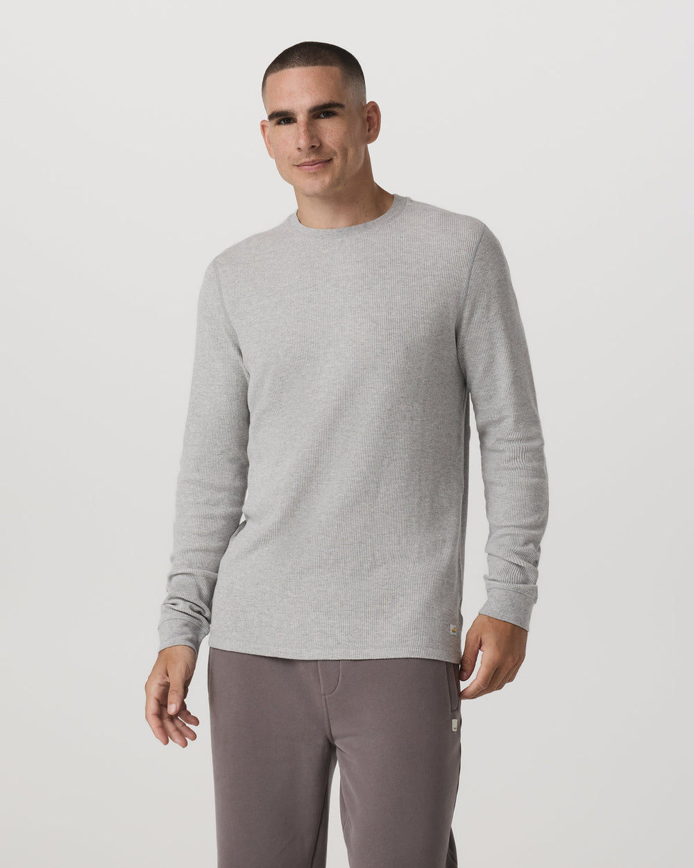 Waffle Crew Men's Light Grey Thermal Shirt | Vuori online