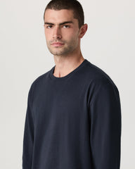 Long Sleeve Heavyweight Cotton Tee Men's Navy Shirt | Vuori sale