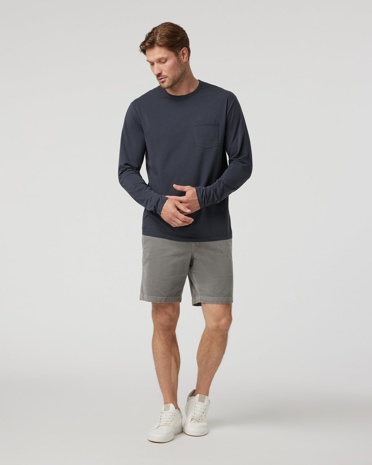 Long Sleeve Men's Feather Tee Navy | Vuori for sale