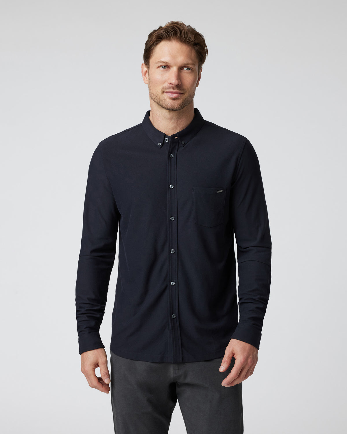 Long Sleeve Ace Button Down Men's Black Shirt | Vuori for sale