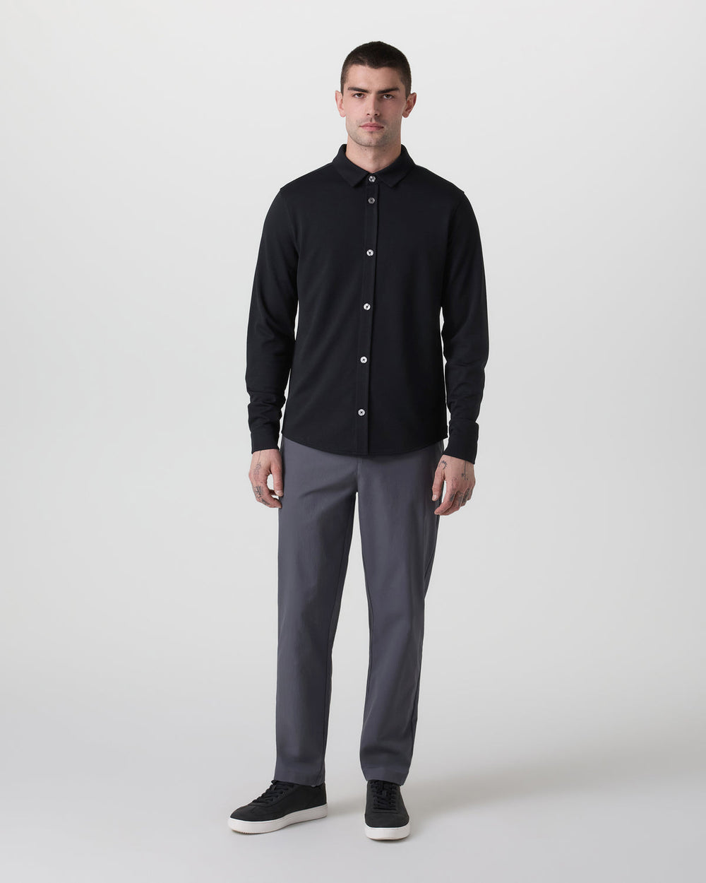 Long Sleeve North Beach Button Down Black | Vuori outlet