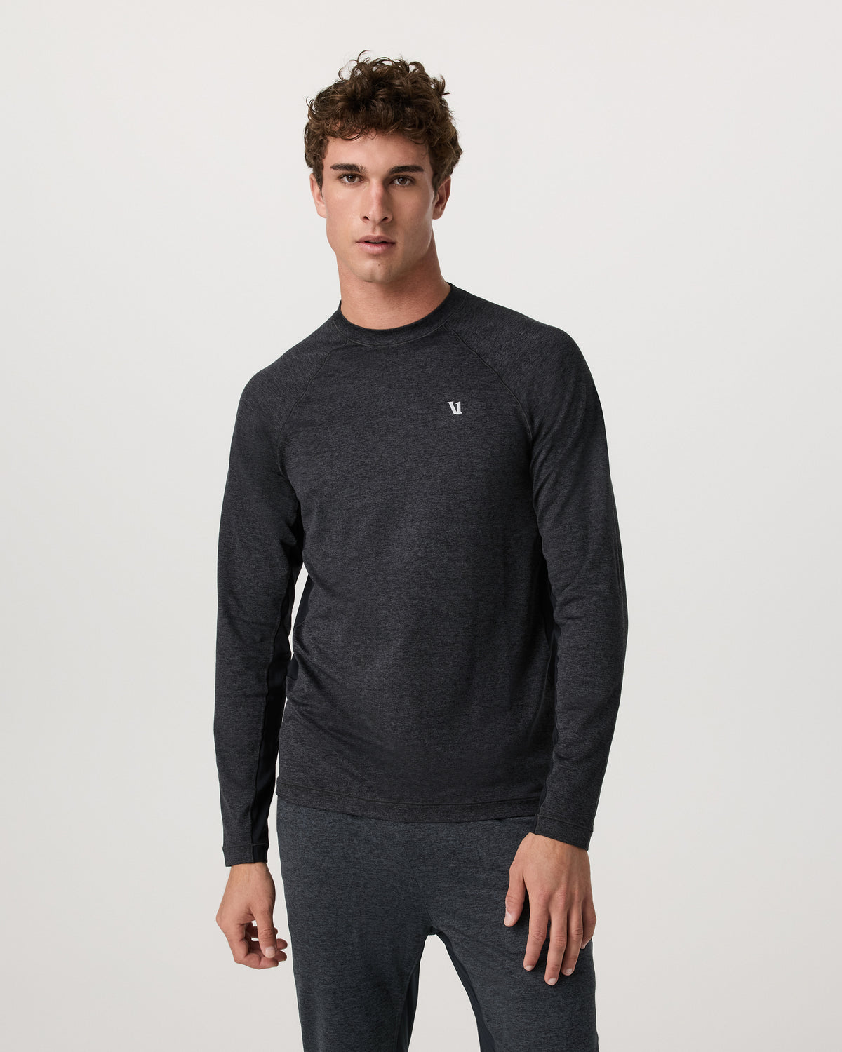 Long Sleeve Ponto Hybrid Baselayer Charcoal Heather | Vuori for sale