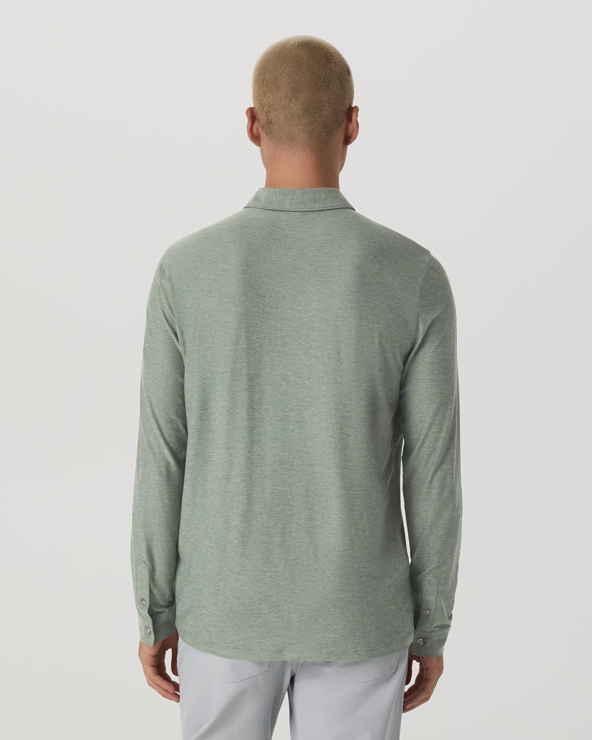 Long Sleeve Strato Tech Polo Men's Thyme Heather Shirt | Vuori online