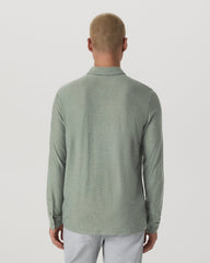Long Sleeve Strato Tech Polo Men's Thyme Heather Shirt | Vuori online