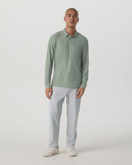 Long Sleeve Strato Tech Polo Men's Thyme Heather Shirt | Vuori online