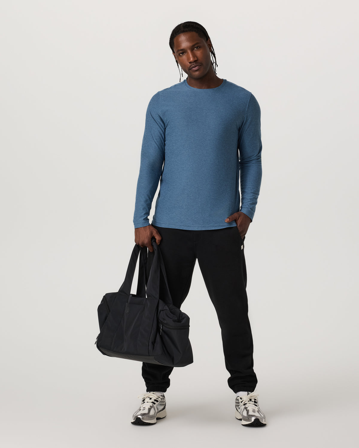 Men's Long Sleeve Strato Tech Tee Pool Blue Heather | Vuori outlet