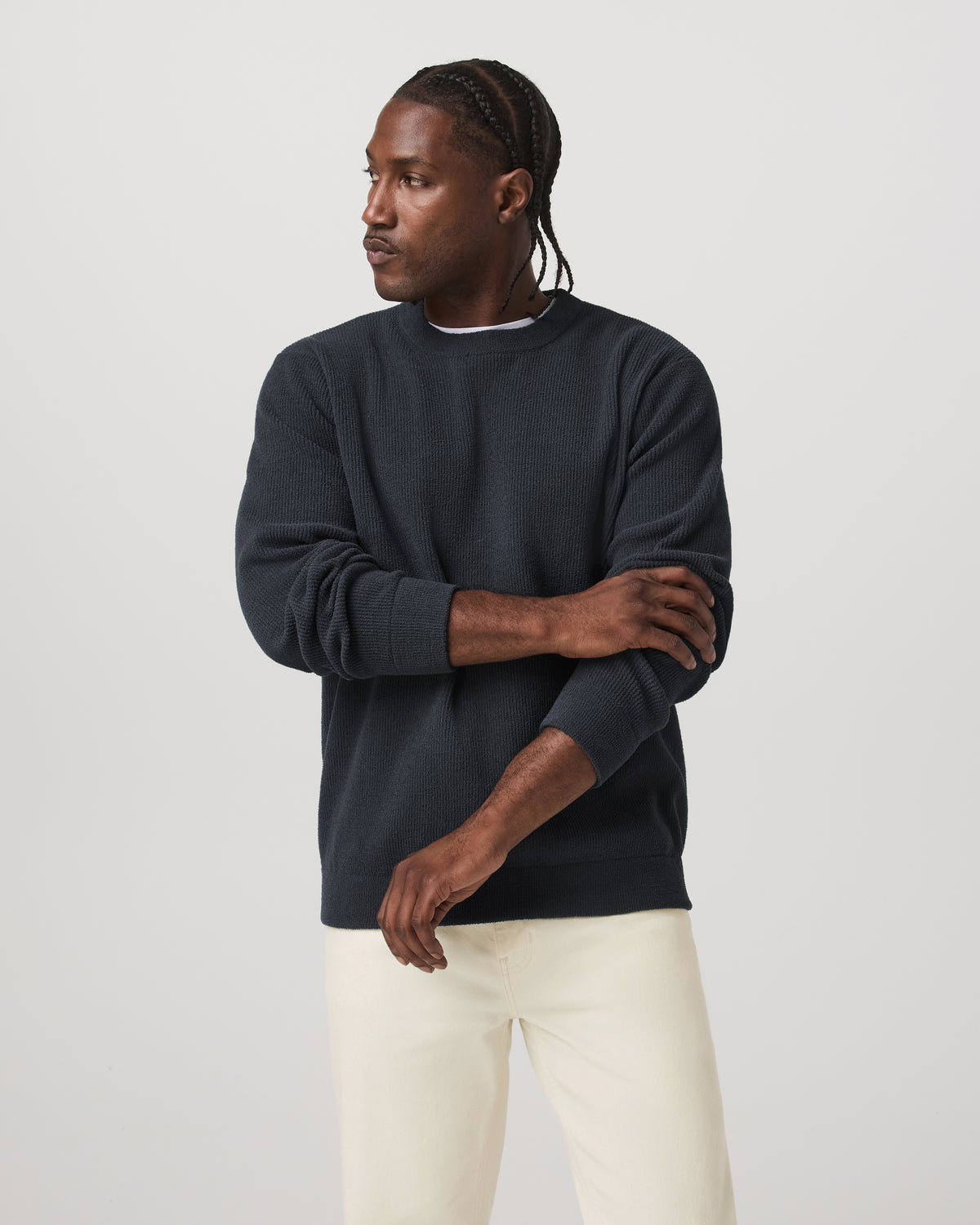 Midweight Rib Sweater Men's Navy Ribbed Knit Sweater | Vuori sale