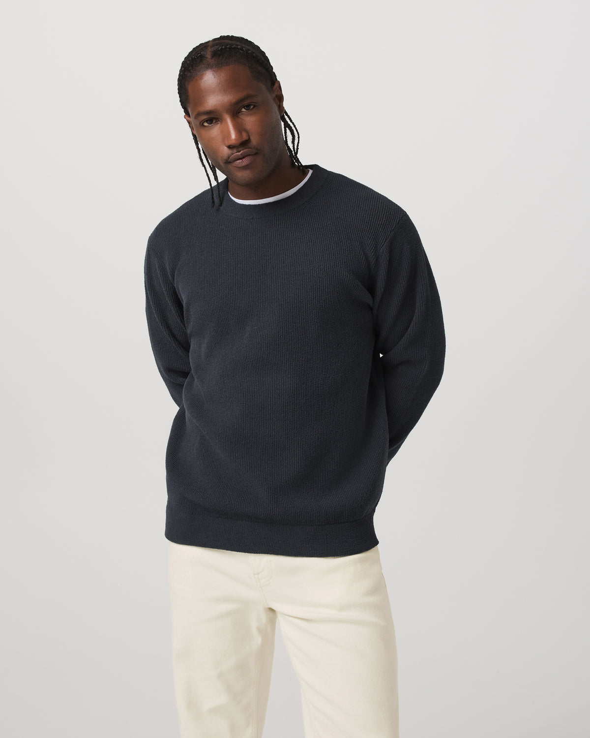Midweight Rib Sweater Men's Navy Ribbed Knit Sweater | Vuori sale