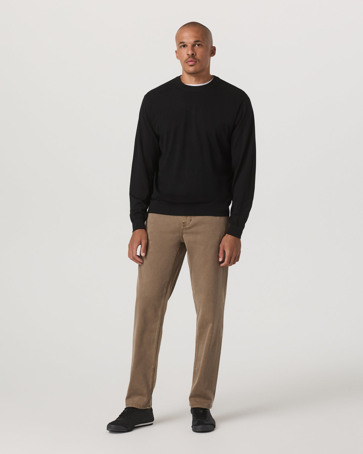 Merino Fine Gauge Wool Sweater Men's Black Sweater | Vuori for sale
