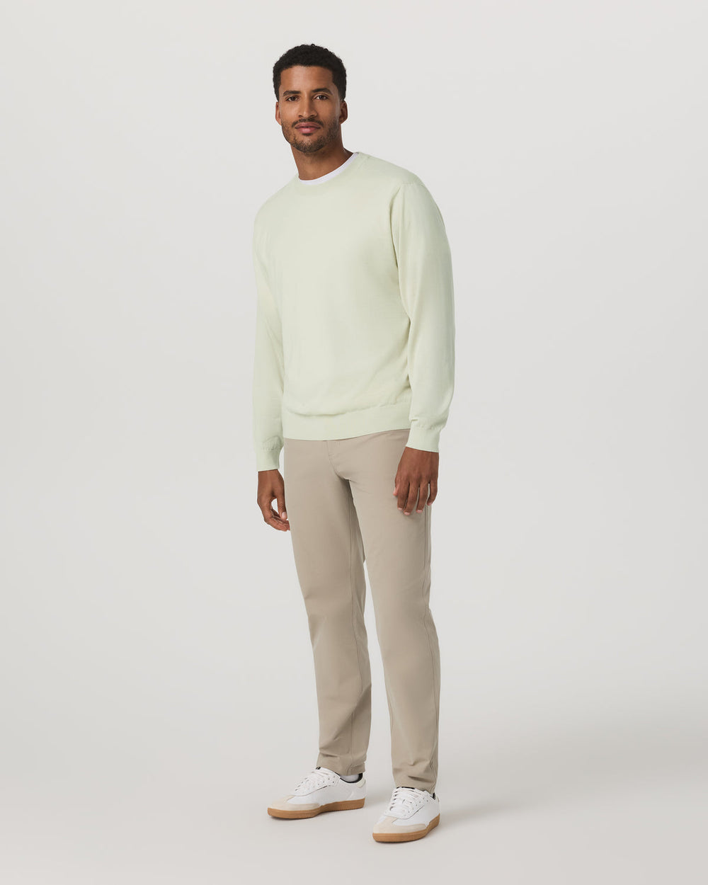 Men's Merino Fine Gauge Wool Sweater Sandalwood | Vuori online