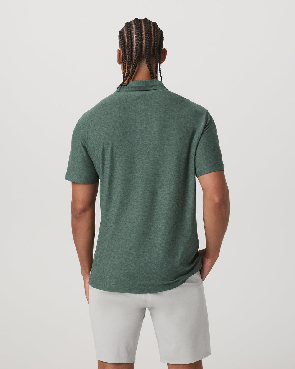 Strato Tech Polo Men's Agate Green Heather Polo Shirt | Vuori discount