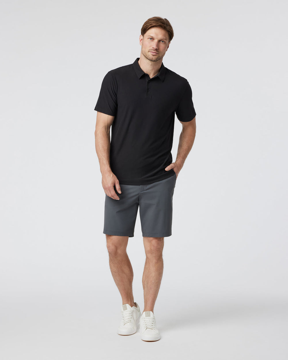 Strato Tech Polo Men's Black Polo Shirt | Vuori outlet