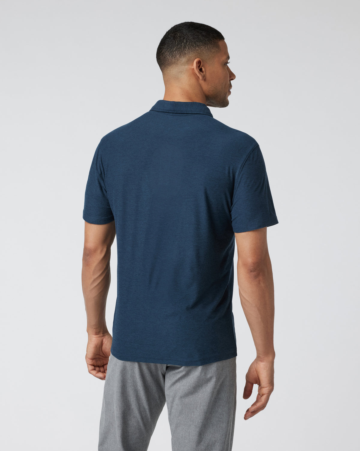 Strato Tech Polo Men's Navy Heather Polo | Vuori shop