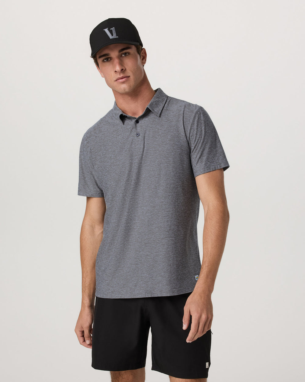 Strato Tech Polo Men's Heather Grey Polo Shirt | Vuori shop