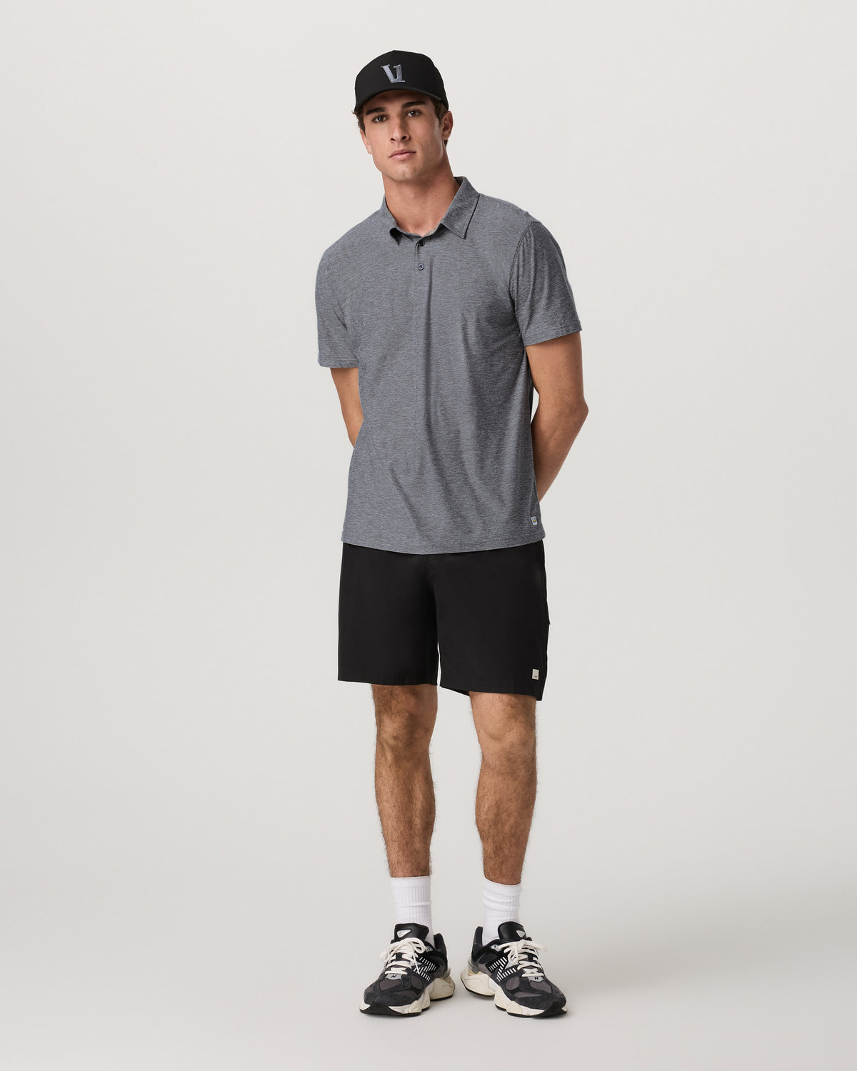 Strato Tech Polo Men's Heather Grey Polo Shirt | Vuori shop
