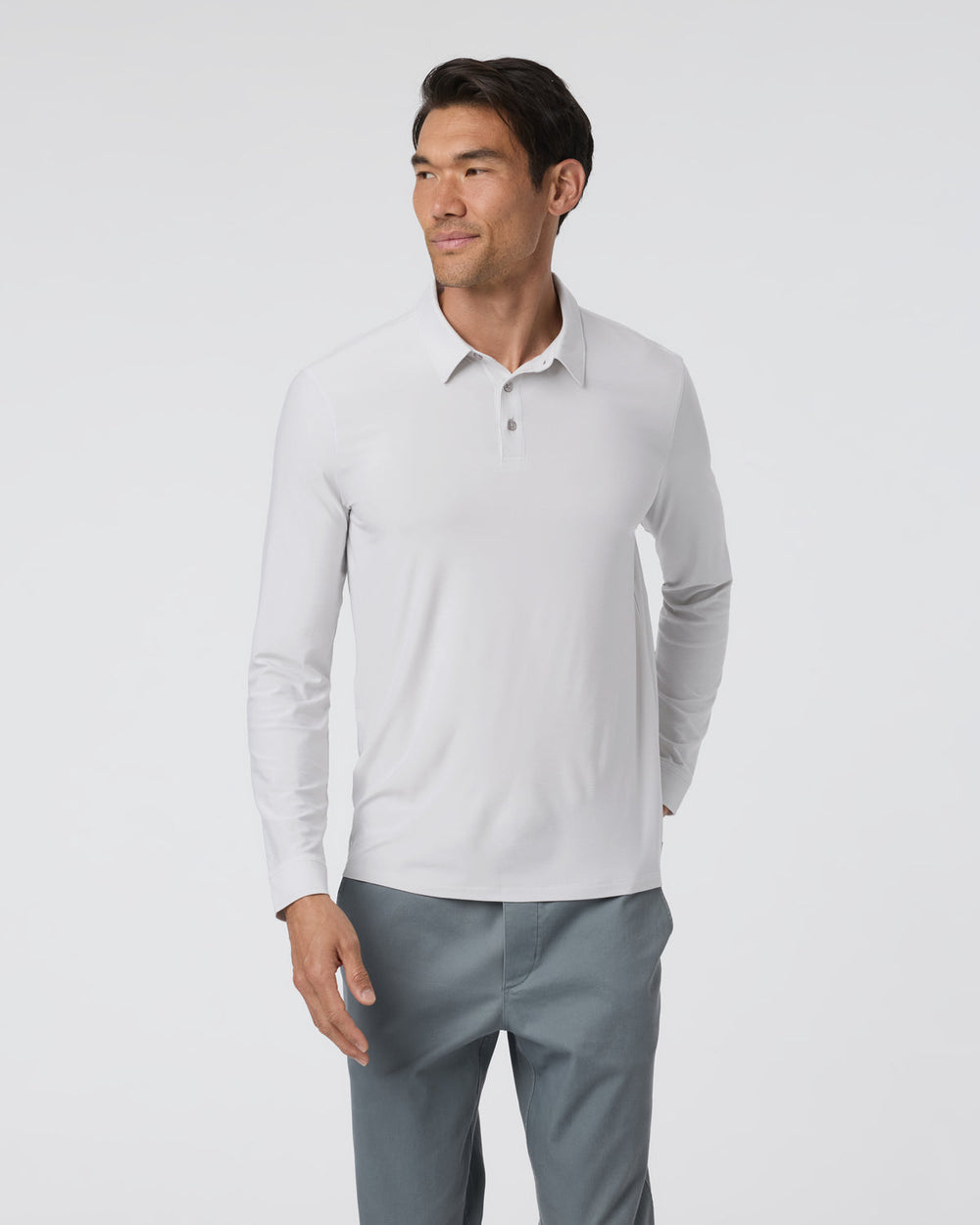 Long Sleeve Strato Tech Polo Frost Grey Heather | Vuori online