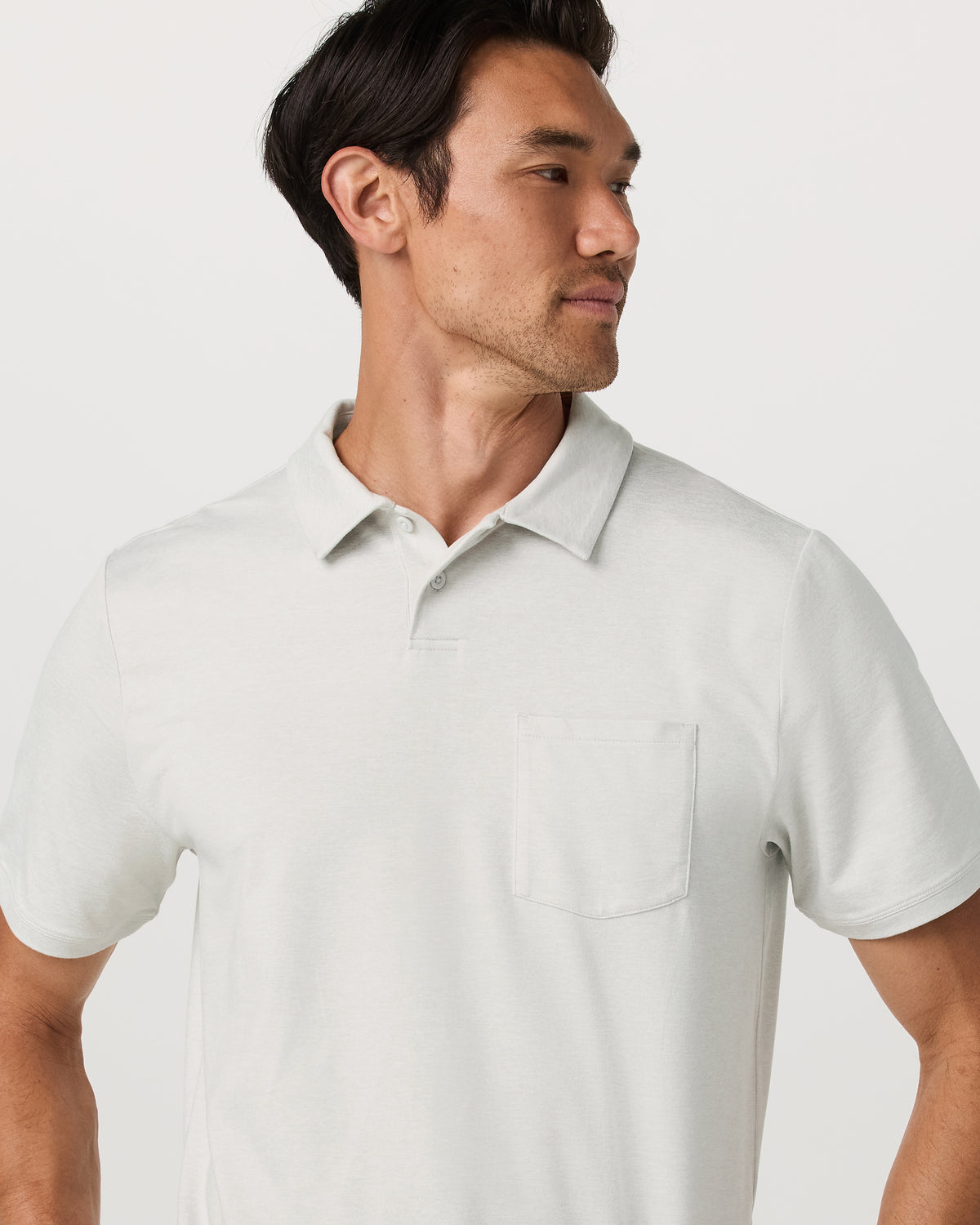 Men's Short Sleeve Ponto Performance Polo Salt Heather | Vuori discount