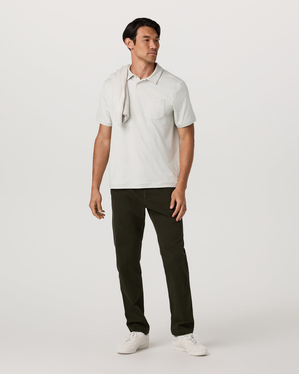 Men's Short Sleeve Ponto Performance Polo Salt Heather | Vuori discount