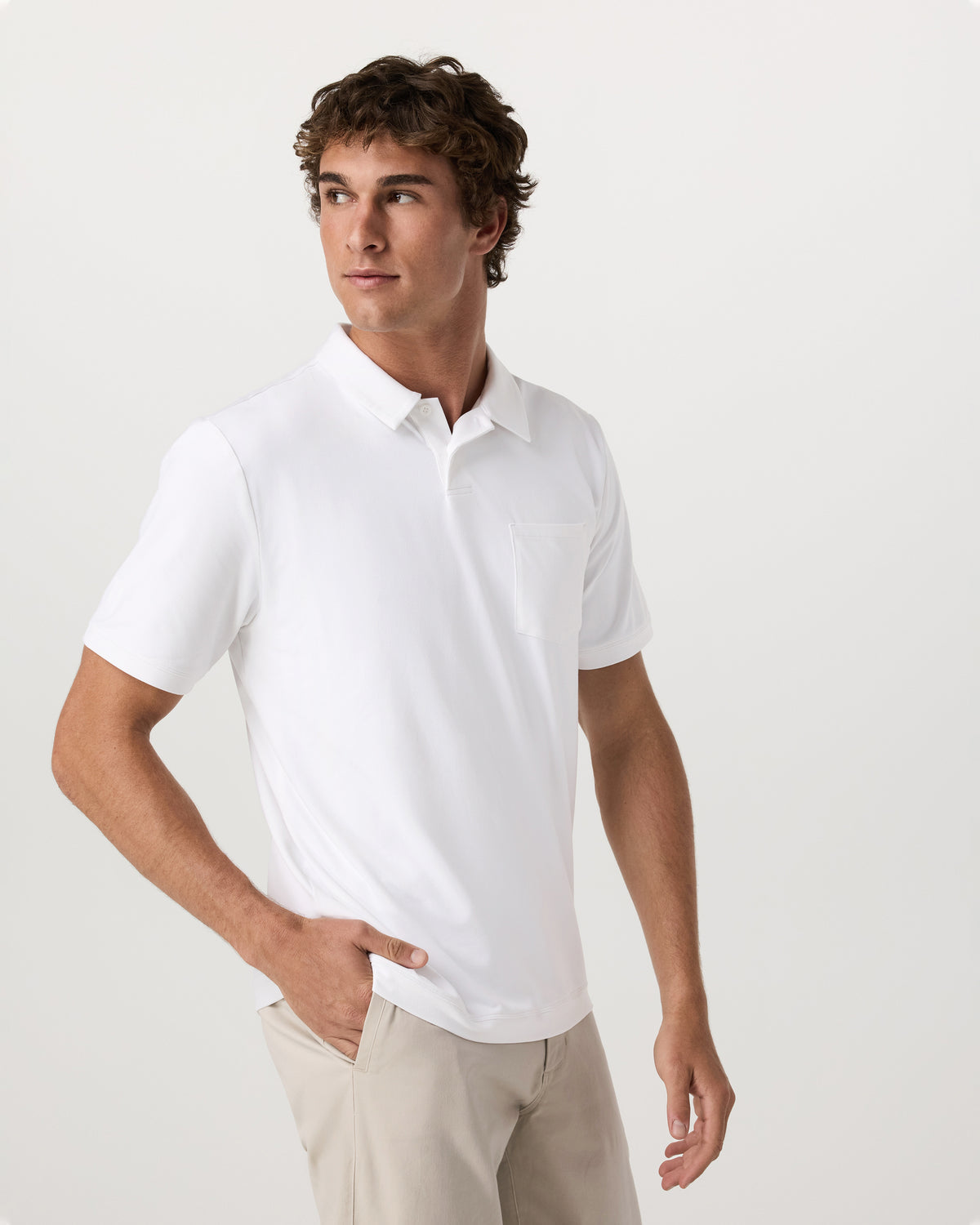 Men's Short Sleeve Ponto Performance Polo White | Vuori outlet