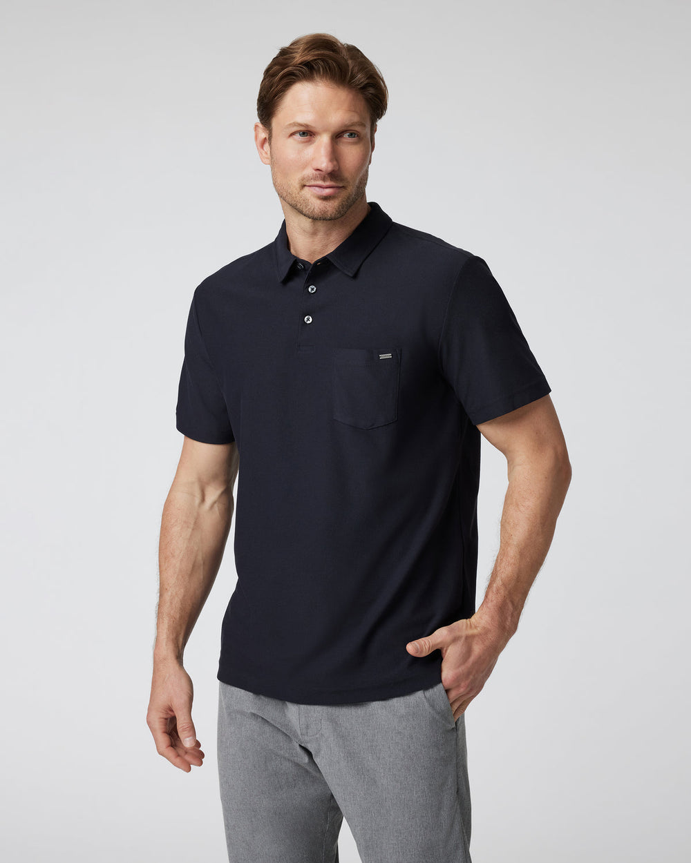 Ace Polo Men's Black Polo Clothing | Vuori shop