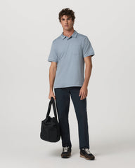 Short Sleeve Ponto Performance Polo Blue Dusk Heather | Vuori shop
