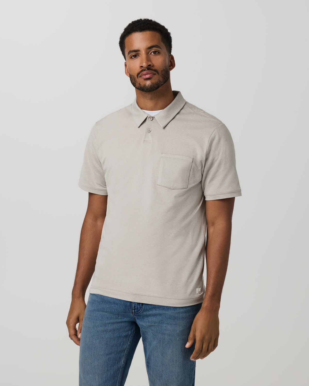 Short Sleeve Ponto Performance Polo Dark Salt Heather | Vuori sale