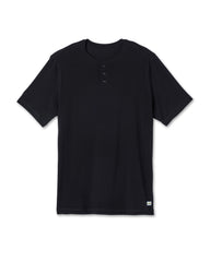 Short-Sleeve Tuvalu Henley Men's Black Henley Shirt | Vuori onsale