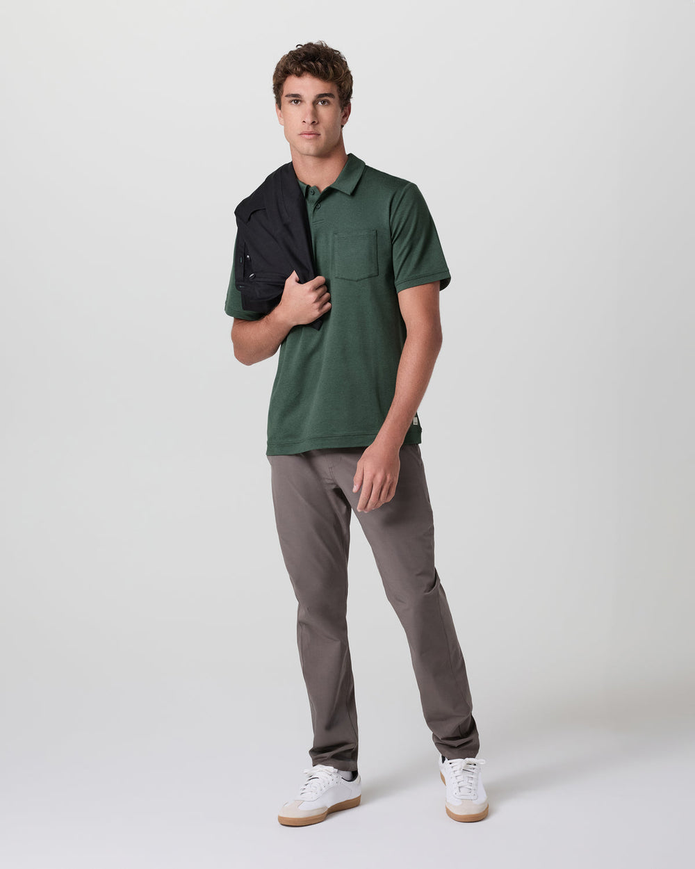 Short Sleeve Ponto Performance Polo Marsh Heather | Vuori for sale