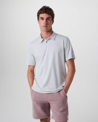 Short Sleeve Feather Polo Frost Grey | Vuori shop