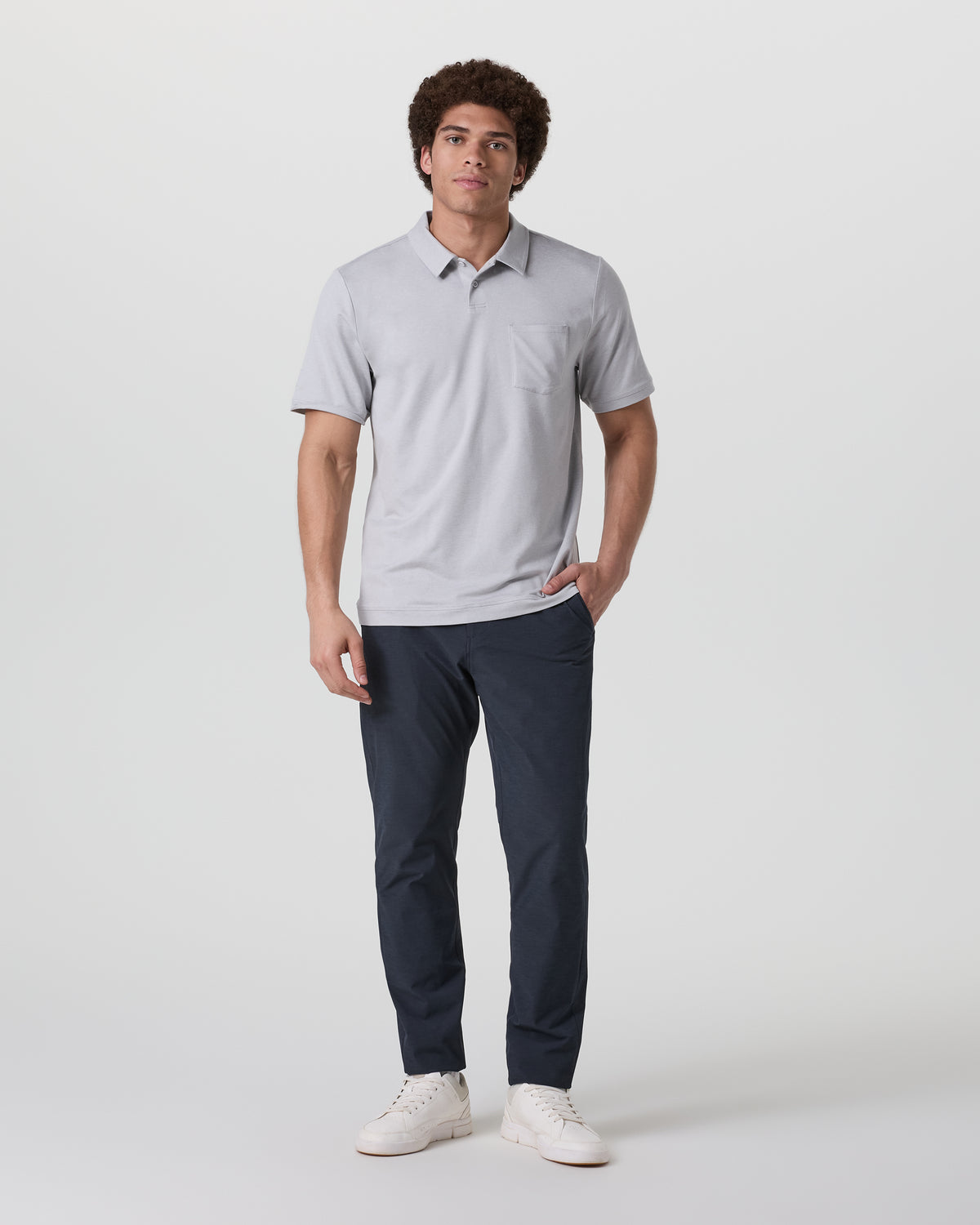 Short Sleeve Ponto Performance Polo Frost Grey Heather | Vuori sale