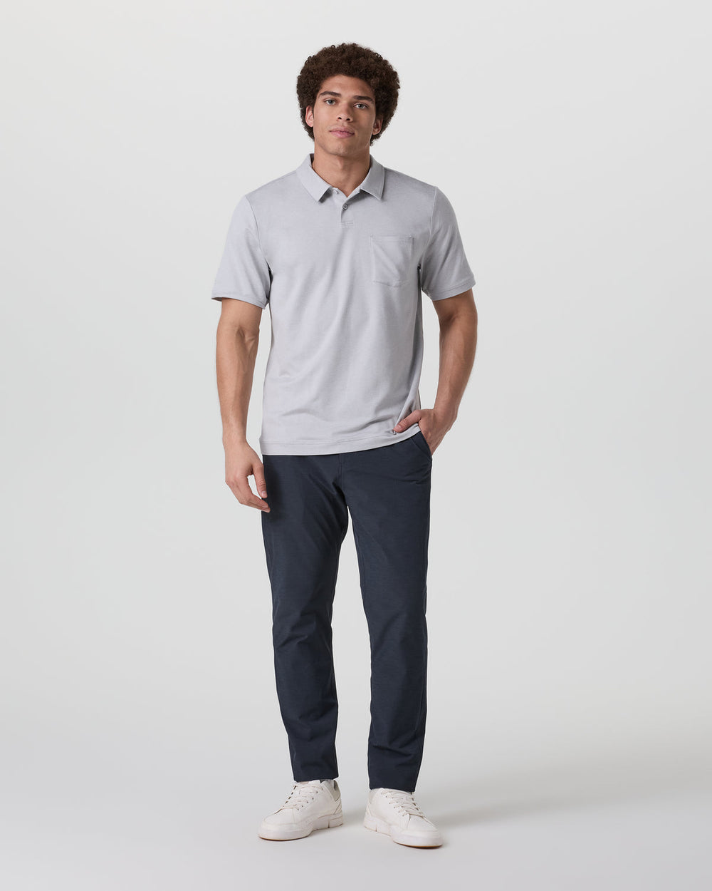 Short Sleeve Ponto Performance Polo Frost Grey Heather | Vuori sale