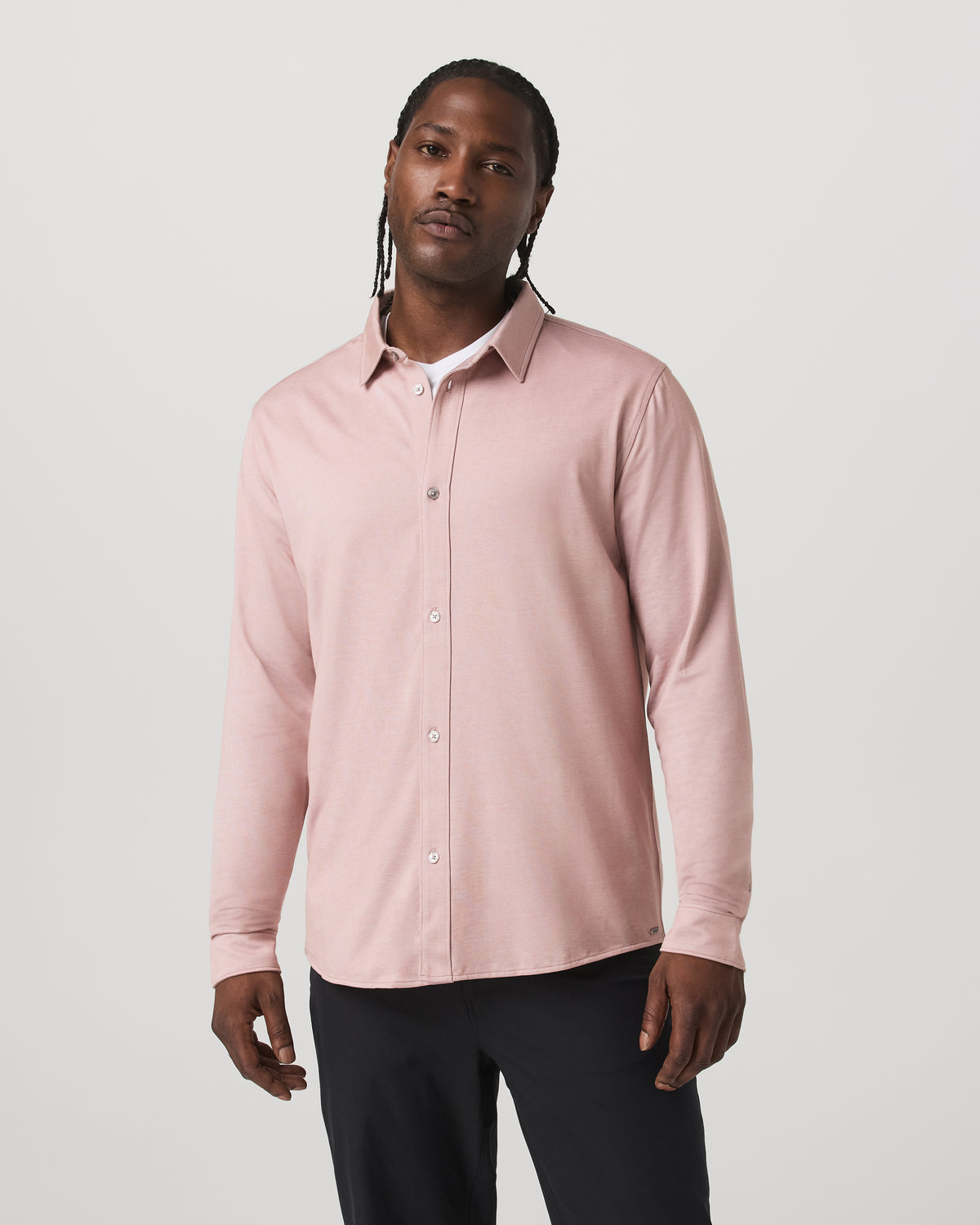 Long Sleeve Knit Oxford Button Down - Classic Fit Mauve | Vuori for sale