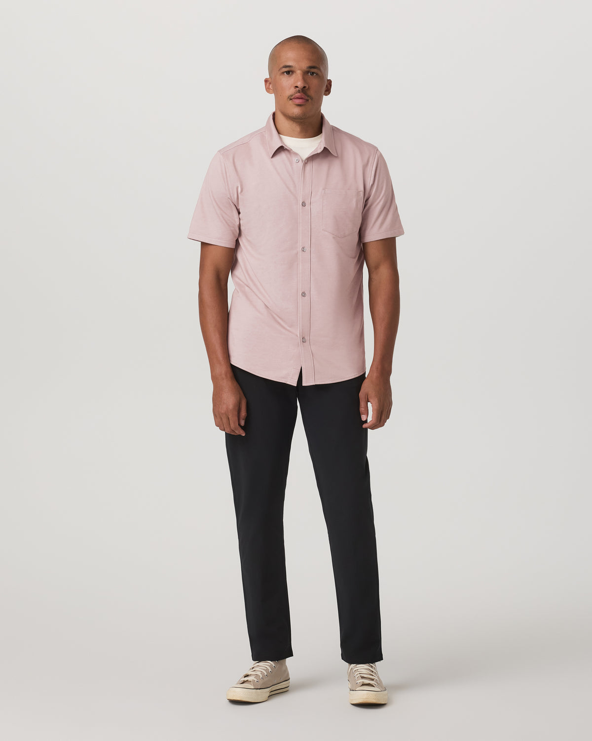Short Sleeve Knit Oxford Button Down - Classic Fit Mauve | Vuori online