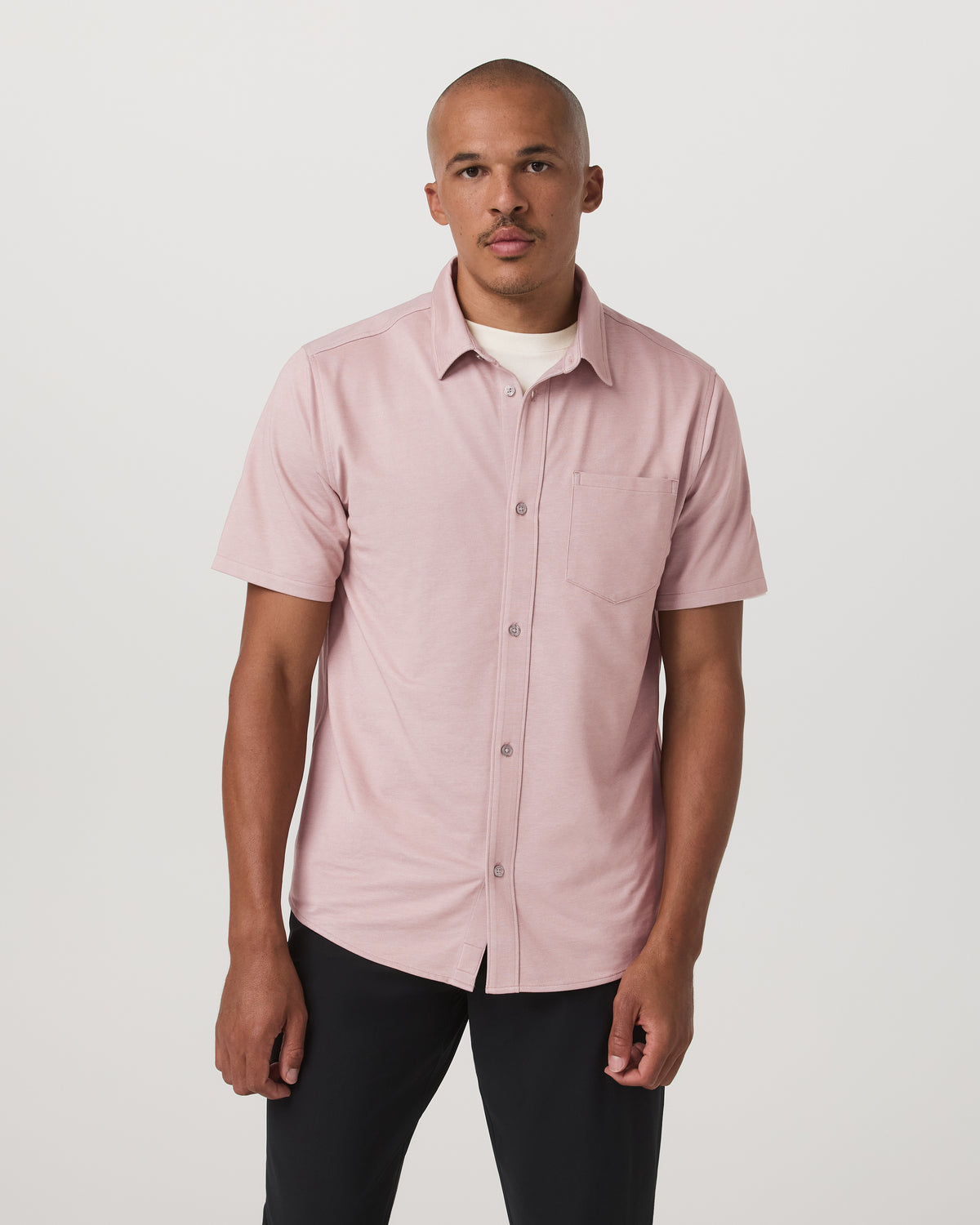 Short Sleeve Knit Oxford Button Down - Classic Fit Mauve | Vuori online