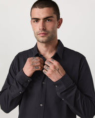 Long Sleeve Knit Oxford Button Down Men's Black Shirt | Vuori outlet