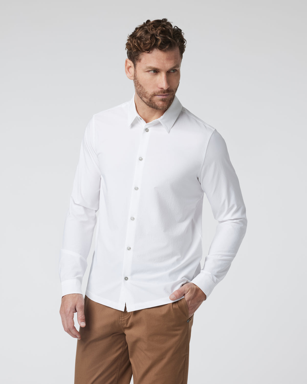 Long Sleeve Manhattan Button Down Men's White Shirt | Vuori sale