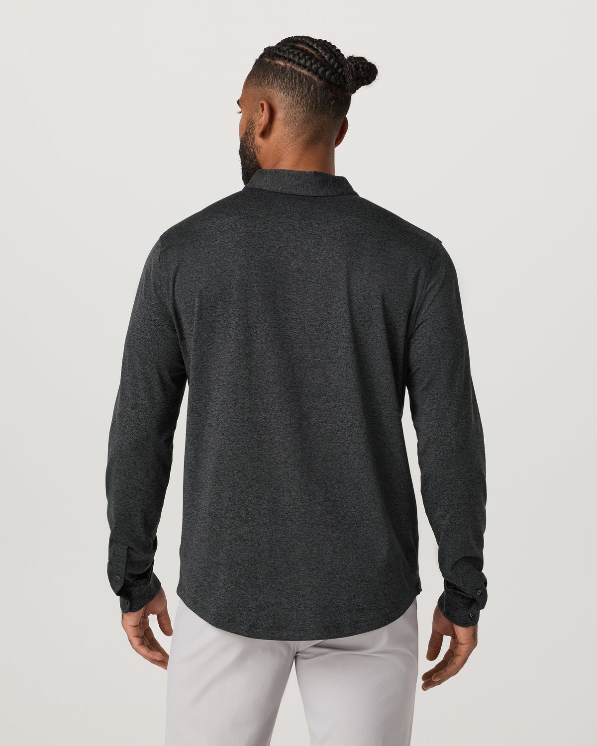 Men's Long Sleeve Ponto Button Down Charcoal Heather | Vuori for sale