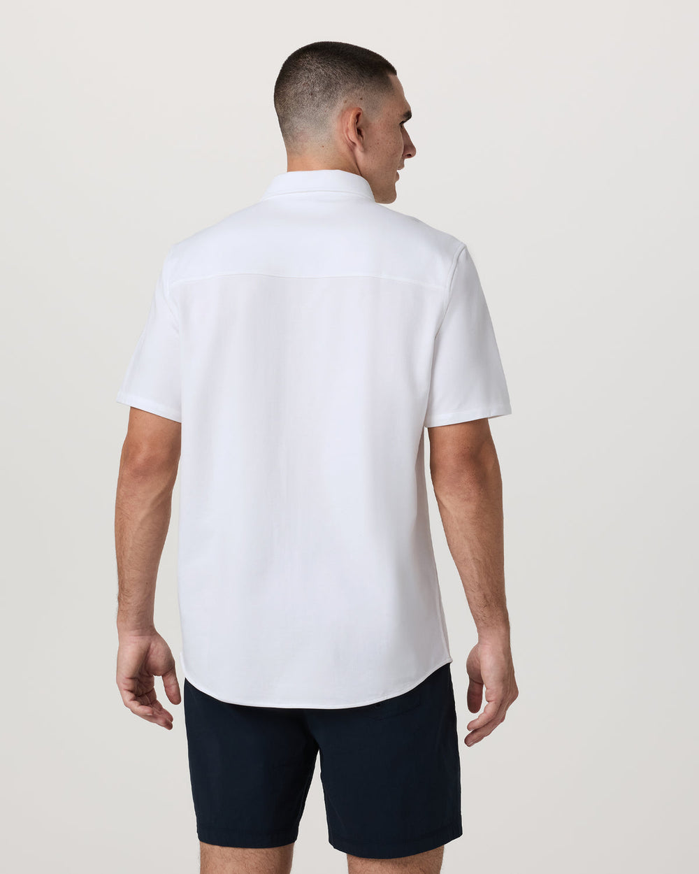 Short Sleeve Knit Oxford Button Down - Classic Fit White | Vuori sale