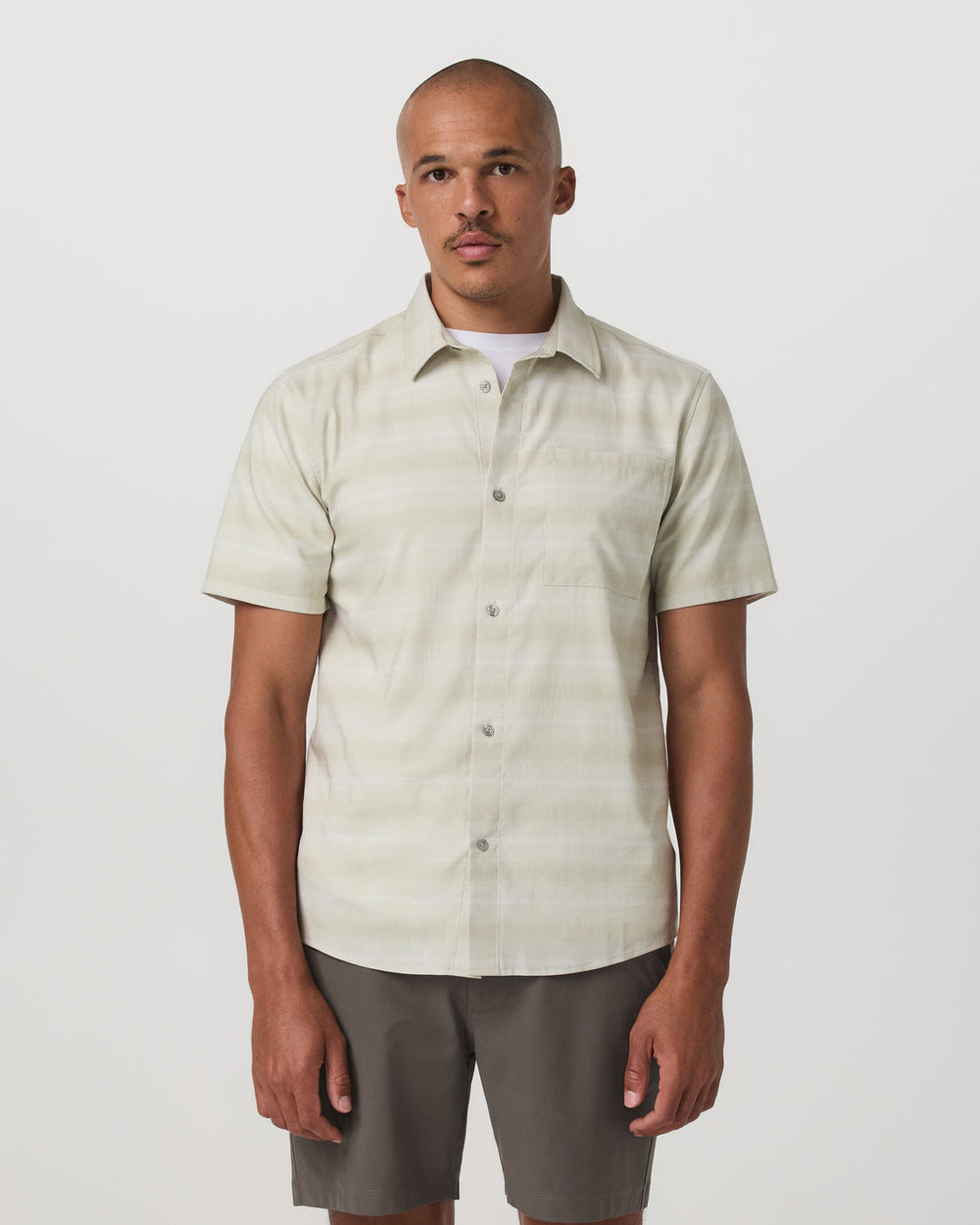 Men's Short Sleeve Plaid Button Down Shirt Sandalwood | Vuori onsale