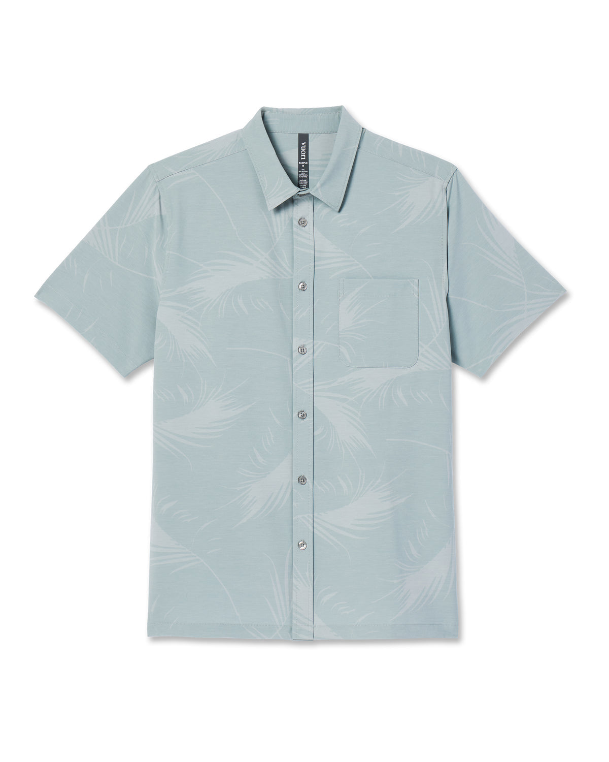 Short-Sleeve Bridge Button Down Chalk Blue Falling Fronds | Vuori online