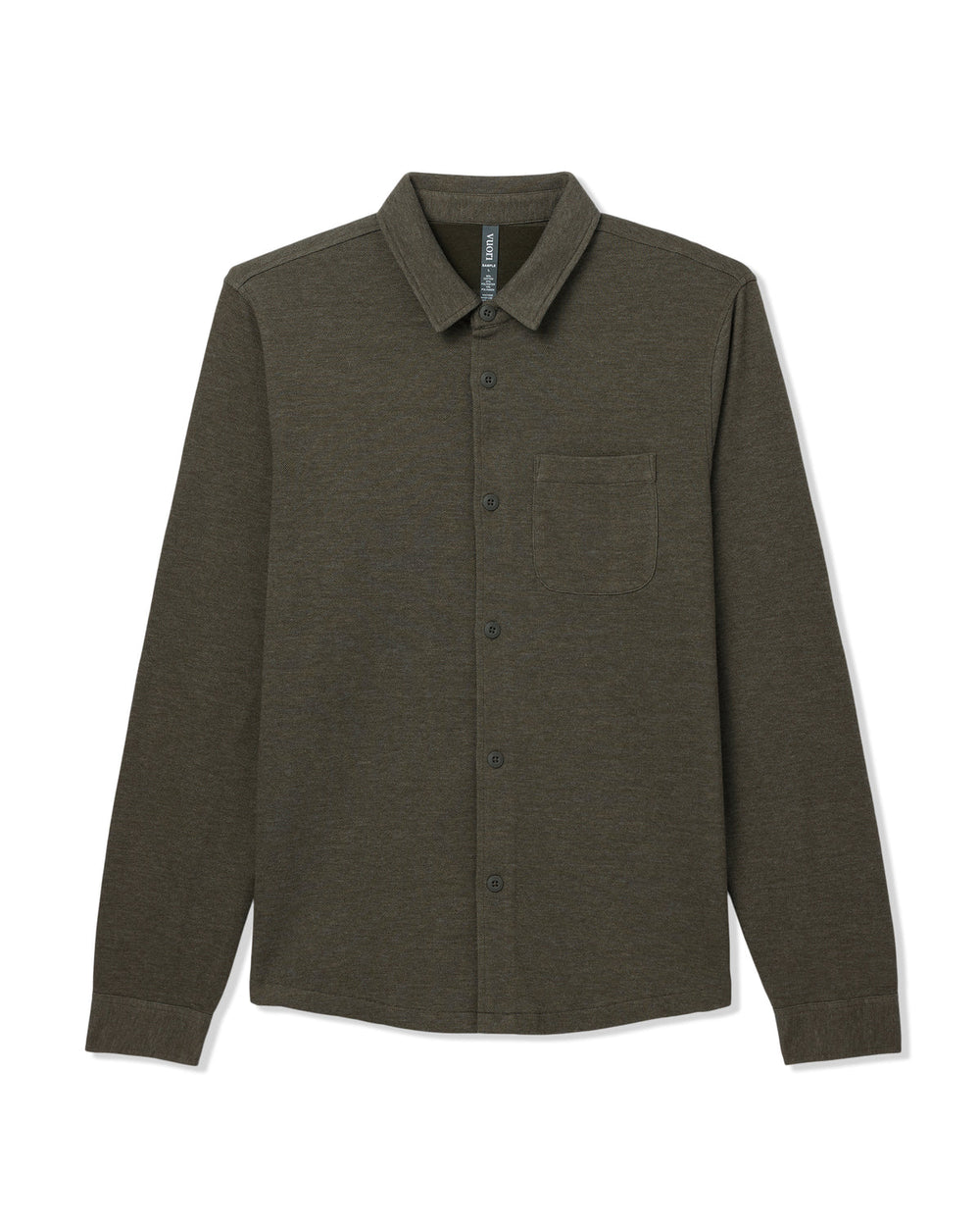 Jeffreys Overshirt Men's Olive Heather Button-Up Shirt | Vuori discount