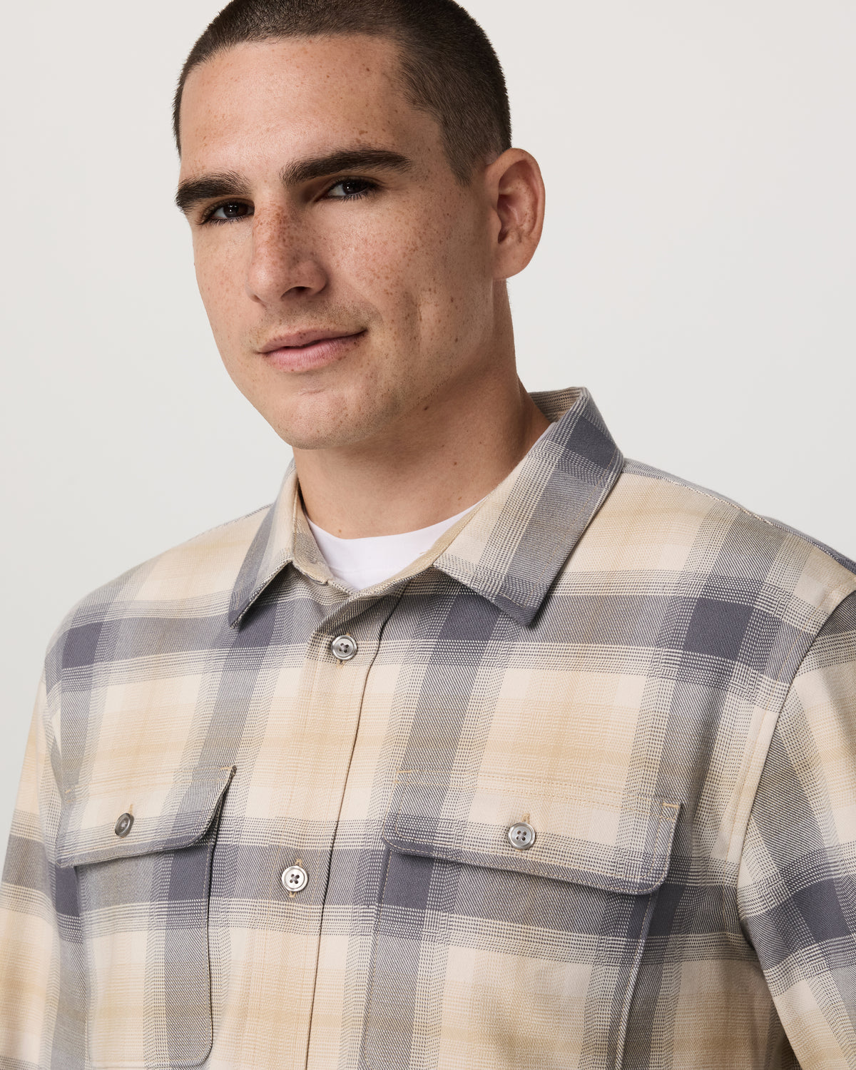Long Sleeve Flannel Button Down Men's Cavern Grey Shirt | Vuori shop