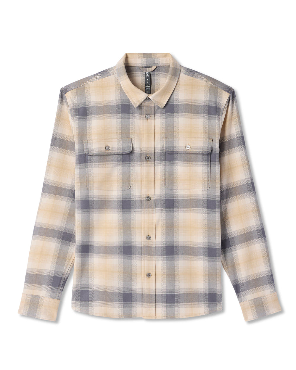 Long Sleeve Flannel Button Down Men's Cavern Grey Shirt | Vuori shop