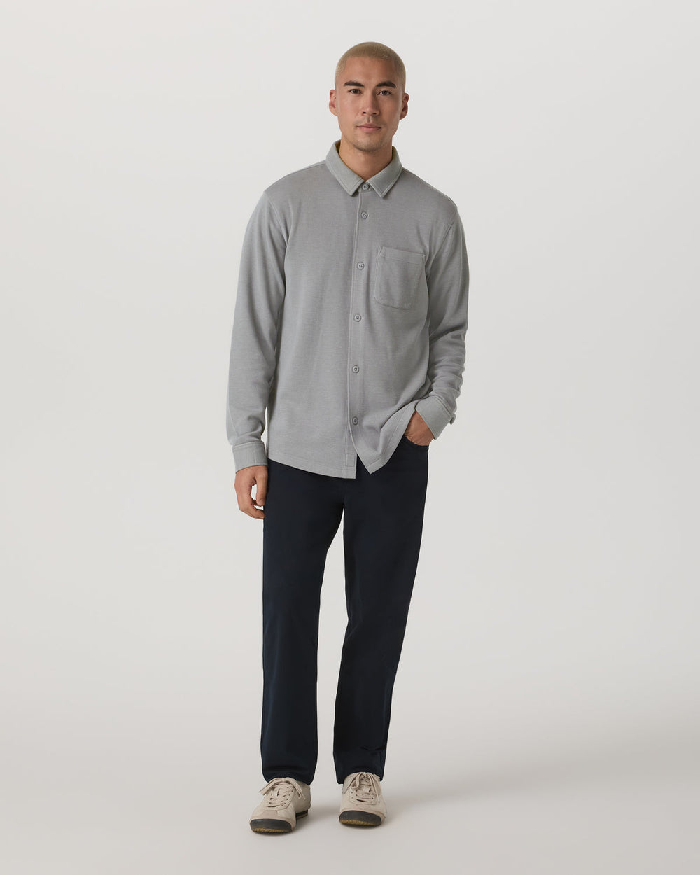 Jeffreys Overshirt Men's Grey Button-Up Shirt | Vuori onsale